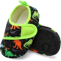 L-RUN Baby Boys Girls Warm Slippers for Toddler Non-slip House Shoes Black Dinosaur