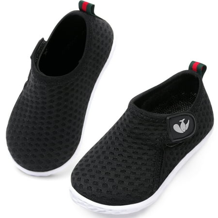 L-RUN Baby Boys Girls Water Sport Shoes Barefoot Kids Aqua Socks Quick-Dry Beach Swim Pool Shoes Black 2-2.5 Years