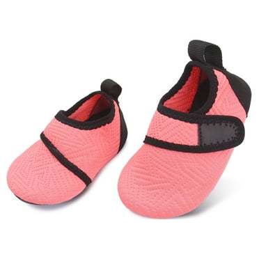 L-RUN First Walking Shoes Non Slip Toddler Shoes Aqua Socks Orange 6-12 Months