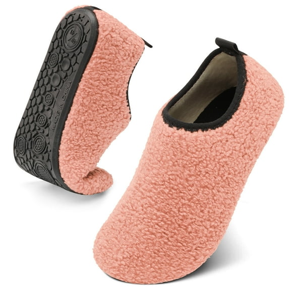 L-RUN House Slippers for Women Men Cozy Sock Shoes with Soft Rubber Sole Slip On for Indoor Outdoor