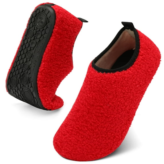 L-RUN Women Men Cozy Slippers Velvet Lining Indoor House Slippers