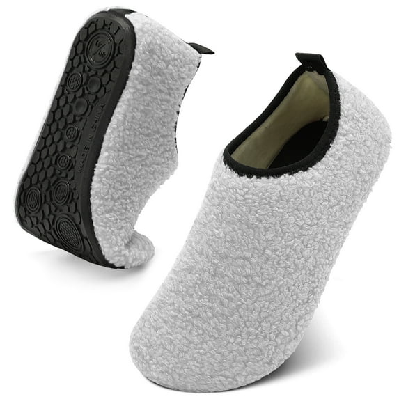 L-RUN Women Men Cozy Slippers Velvet Lining Indoor House Slippers