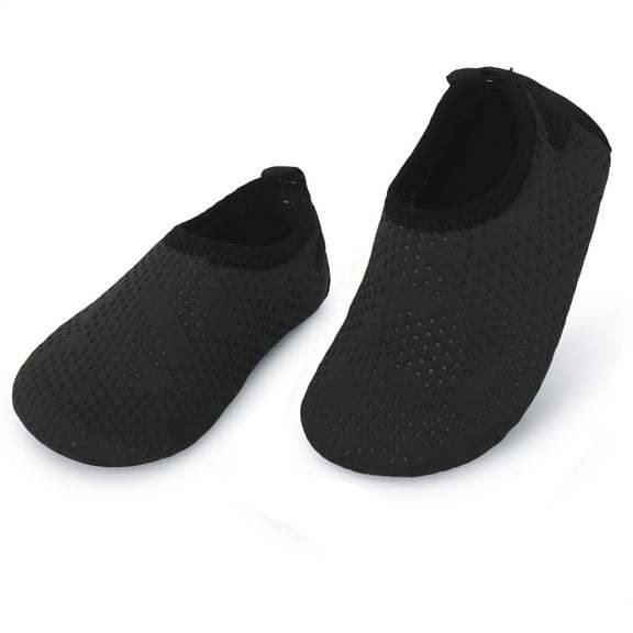 L-RUN Infant Non Slip Slippers Baby First Shoes for Walking Black 12-18 Months