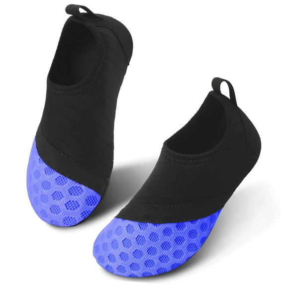 L-RUN Kids Boys Girls Quick Dry Athletic Water Shoes Aqua Socks for Beach Swimming Pool Blue 8-8.5 M Toddler