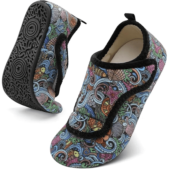 L-RUN Men Women Shoes Adjustable Bedroom Slippers Warm Arthritis Edema Indoor Slippers