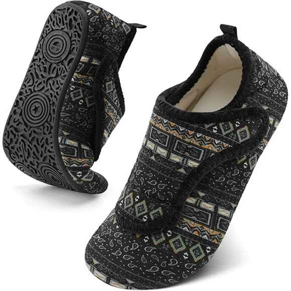L-RUN Men Women Diabetic Shoes Adjustable Bedroom Slippers Warm Arthritis Edema Indoor Slippers