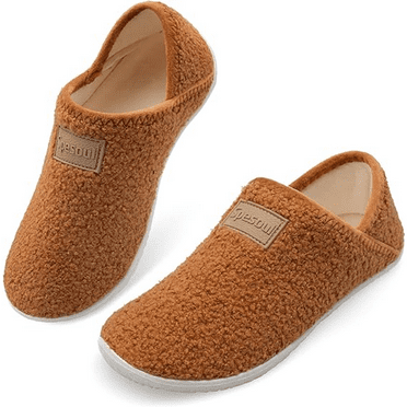 L-RUN Slippers for Men and Women Indoor House Slippers Warm Fuzzy Walking Shoes