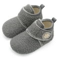 thumbnail image 1 of L-RUN Toddler Boys Girls House Slippers Indoor Home Shoes Warm Socks for Kids Dark Grey, 1 of 6