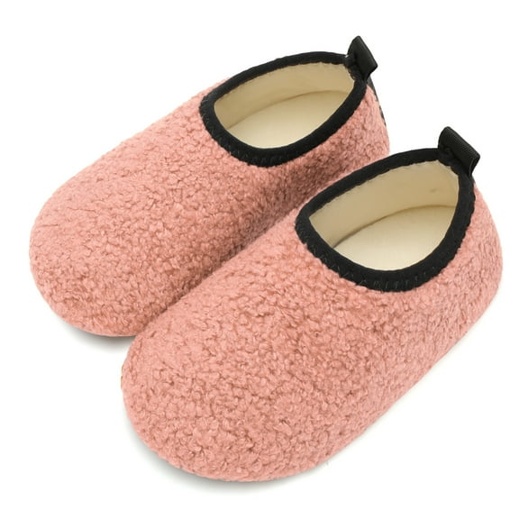 L-RUN Toddler Slippers Boys Girls Indoor Slippers Kids Barefoot Walking Shoes Winter Warm Sock Shoes