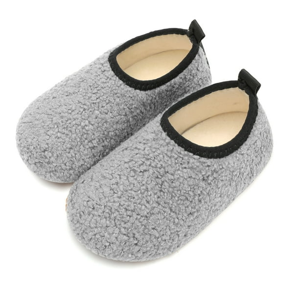 L-RUN Toddler Slippers Boys Girls Indoor Slippers Kids Barefoot Walking Shoes Winter Warm Sock Shoes