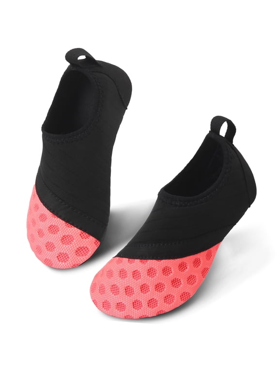 Water Shoes for Kids Girls Boys Beach Swim Shoes Quick Dry Non-Slip Water Skin Barefoot Shoes Aqua Socks for Beach Pool Pink US 11-11.5 M Little Kid