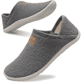 thumbnail image 1 of L-RUN Women Rubber Sole Slippers Comfy Warm House Shoes for Men, 1 of 6