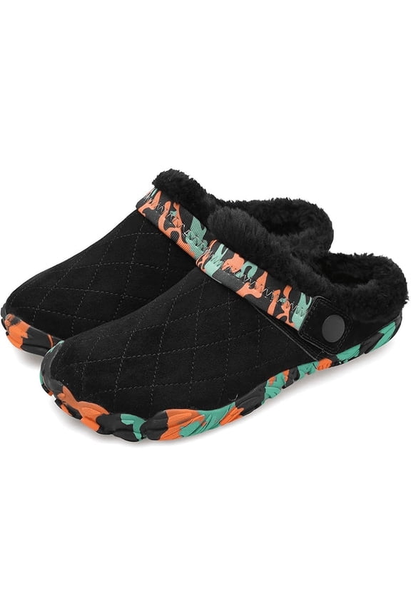 Womens Mens Furry Slides House Slippers Fuzzy Fluffy Memory Foam Bedroom Slippers Clogs