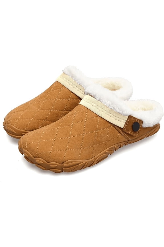Womens Mens Furry Slides House Slippers Fuzzy Fluffy Memory Foam Bedroom Slippers Clogs