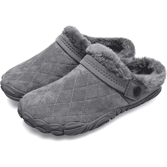 L-RUN Womens Mens Furry Slides House Slippers Fuzzy Fluffy Memory Foam Bedroom Slippers Clogs