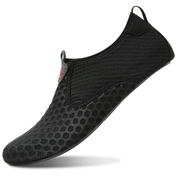 L-RUN Womens Mens Outdoor Water Shoes Aqua Socks for Beach Swim Surf Yoga Sport Black 12-13 Women / 10-11 Men