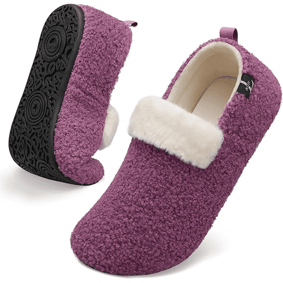 L-RUN Womens Mens Slippers Soft Curly House Shoes Cozy Slippers with Fleece Lining for Indoor and Outdoor