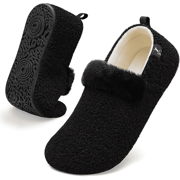L-RUN Womens Mens Slippers Soft Curly House Shoes Cozy Slippers with Fleece Lining for Indoor and Outdoor