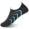 thumbnail image 1 of L-RUN Womens Mens Water Shoes Barefoot Quick-Dry Aqua Socks Slip-on for Swim Beach Pool Blacklines 8.5-9.5 Women 7-7.5 Men, 1 of 6