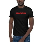 L Red Argentina Short Sleeve Cotton T-Shirt By Undefined Gifts