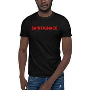 L Red Saint Ignace Short Sleeve Cotton T-Shirt By Undefined Gifts