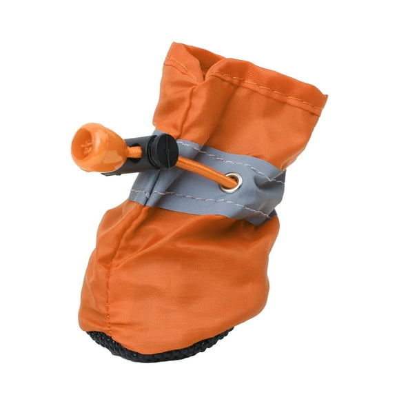 L Reflective Dog Shoes Paw Protector With Reflective Straps Non Slip Water Proof Orange L Booties For Puppies Small Medium Dogs 4Pc