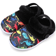 thumbnail image 1 of L-Run Kids Fluffy Fuzzy Slippers Boys Girls House Home Slippers with Strap Slip-on Shoes 7.5-8, 1 of 6