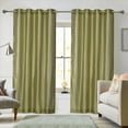 thumbnail image 1 of L & S Set of 2 - Semi Sheer Faux Silk Grommet Curtains Window Panels for Home Living Room/Bedroom - 54" by 84" Inch Long Color: Green, 1 of 5