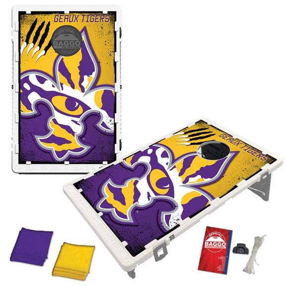 L.S.U. Tigers Fanatic Baggo Bean Bag Toss Portable 2x3 Cornhole Game