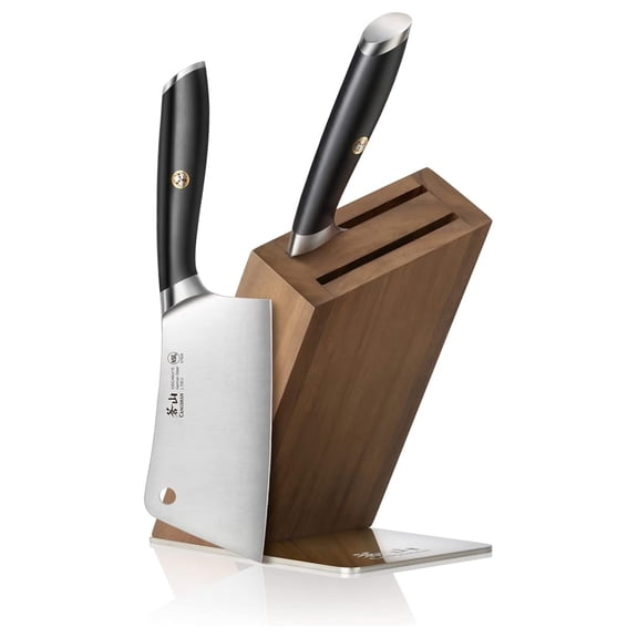 L Series 3-Piece HUA Cleaver Block Set, German Steel Forged, Black, 1027426