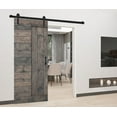 thumbnail image 1 of L Series 36in. X 84in. Smoky Gray Finished DIY Solid Wood Sliding Barn Door With Hardware Kit - Assembly Required, 1 of 5