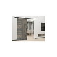 thumbnail image 1 of L Series 42in. X 84in. Smoky Gray Finished DIY Knotty Pine Wood Sliding Barn Door With Hardware Kit, 1 of 1