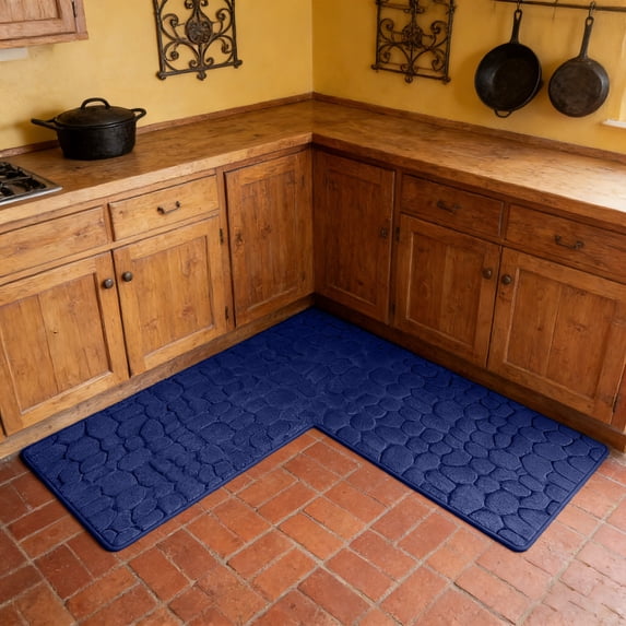 L Shape Kitchen Mat, Non-Slip Corner Kitchen Mats for Floor, L Shape Rug, Absorbent Runner in Front of Sink, Washable Floor Rugs for Home,Kitchen, Bathroom, Office