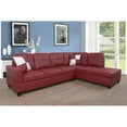thumbnail image 1 of L Shape Leather sofa Couch Modern Sectional Couch with Chaise for Living Room Furniture Sets, Red, 1 of 1