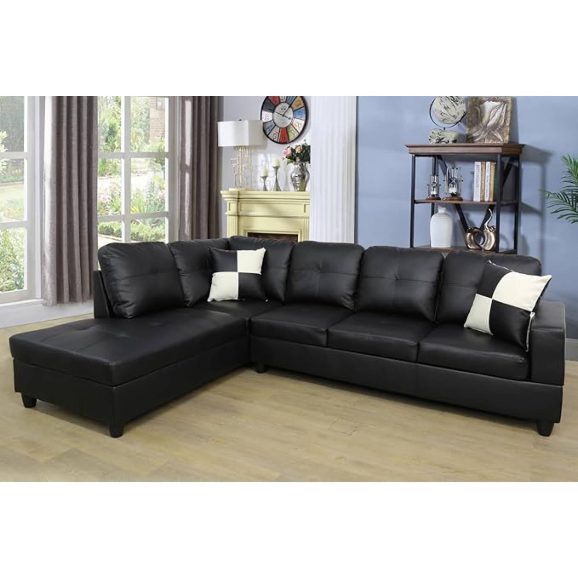 L Shape Leather Sofa Couch with Left ...