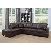 L Shape Leather sofa Couch Modern Sectional Couch with Left Chaise for Living Room Furniture Sets, Black