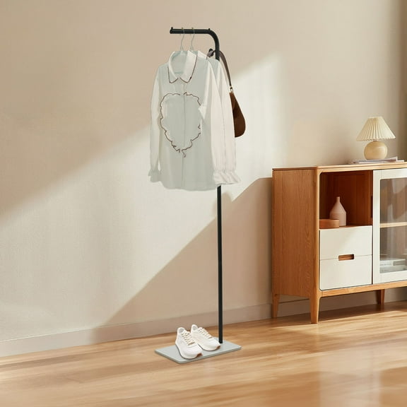 L-Shape Metal Coat Rack Hat Bag Stand Tree Clothes Hanger Umbrella Holder Rack