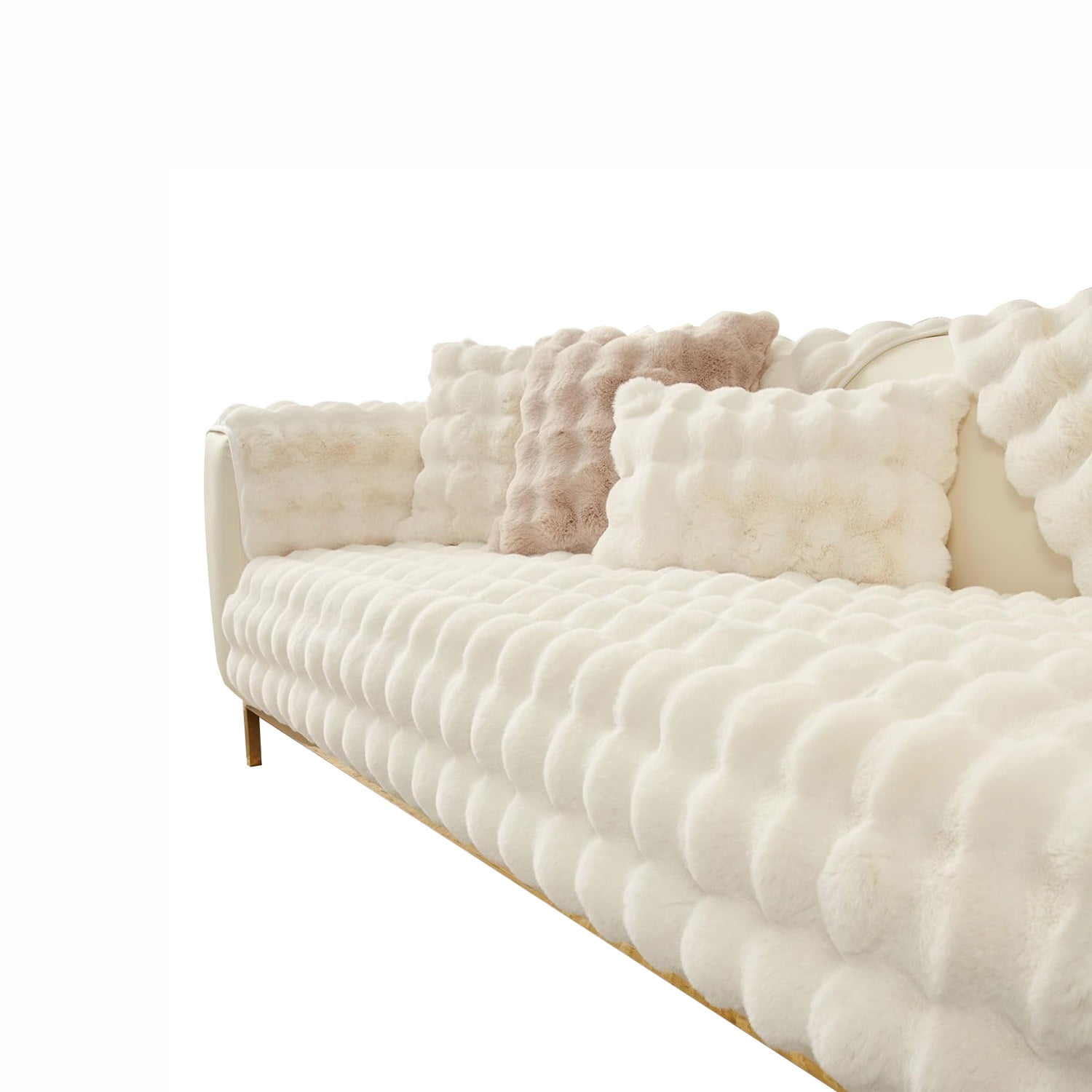 L Shape Rabbit Plush Sofa Cover 1/2/3/4 Seater Sofa Cover U Shape