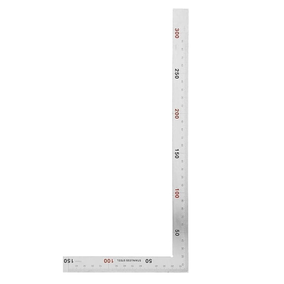 L Shape Right Angles Ruler Layout Template Tool for Carpenter 90 Degree Framing Square Ruler 1.2 mm Thickness