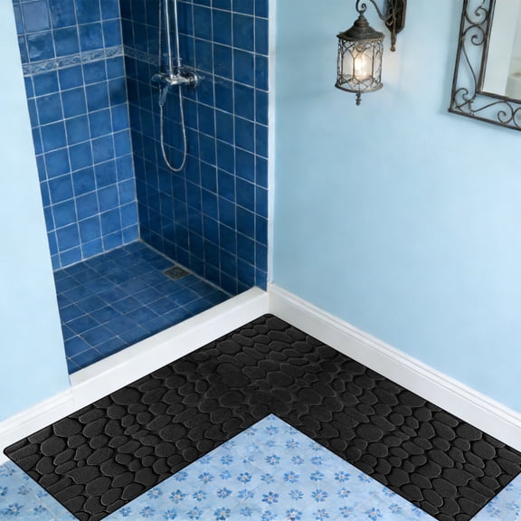 L Shape Rug Kitchen Mats for Floor Washable Rugs Non Slip Kitchen Rug, Absorbent Corner L Shaped Rug Runner Non Slip Kitchen Mat for Shower, Bathroom, Indoor Door