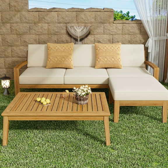 L Shape Sectional In For Stylish Outdoor Living Areas Patio With And Coffee Table
