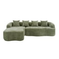 thumbnail image 1 of L-Shape Sectional Sofa with Curved Chaise, Modular Chenille for Apartments, 1 of 24