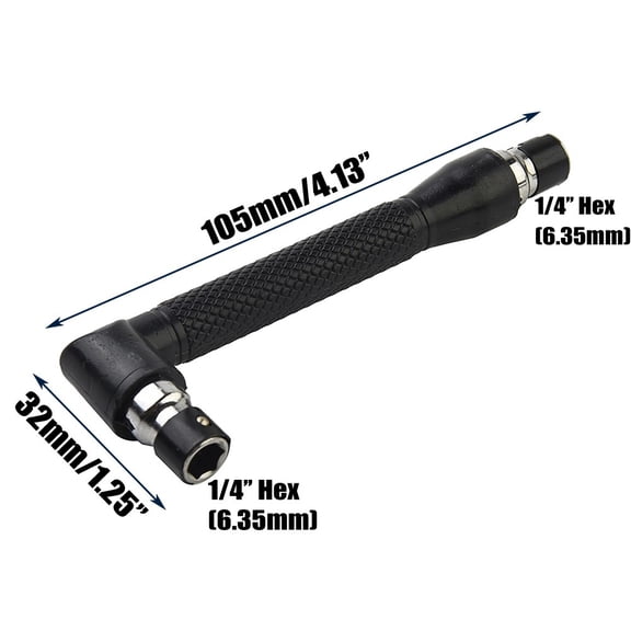 L-Shape Socket Ratchet Wrench Hexagon Screwdriver Bit With Double-End Handle 6.35mm Socket Wrench Handle Spanner Repair Tool