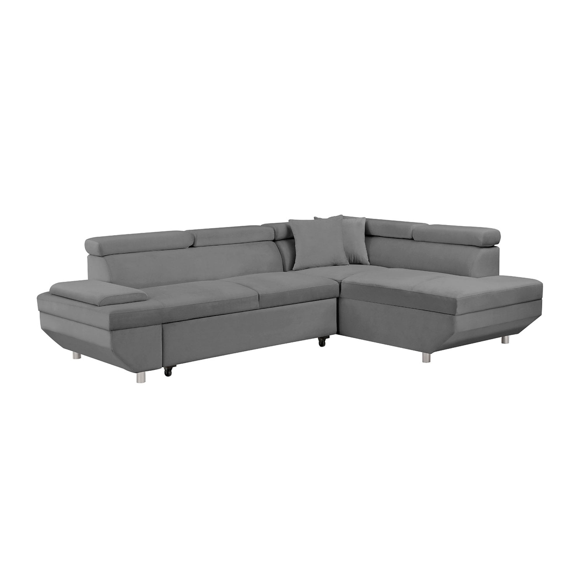 L Shape Sofa, Sleeper Sofa 2 in 1 Pull Out Couch Bed, RightFacing Pull