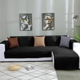 thumbnail image 1 of L Shape Sofa Slipcover Reversible Sectional Couch Cover Chaise Lounge Cover Furniture Protector Cover,Large Size,Black, 1 of 8