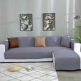 thumbnail image 1 of L Shape Sofa Slipcover Reversible Sectional Couch Cover Chaise Lounge Cover Furniture Protector Cover,Large Size,Gray, 1 of 13