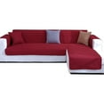 thumbnail image 1 of L Shape Sofa Slipcover Reversible Sectional Couch Cover Chaise Lounge Cover Furniture Protector Cover,Medium Size,Red, 1 of 10