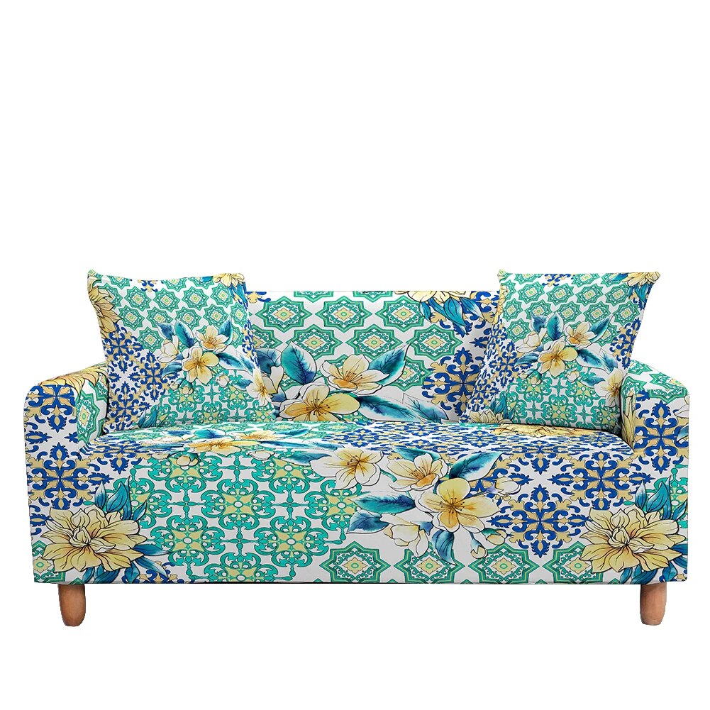 L Shape Stretch Sofa Covers for Living Room Flower Dandelion Print ...
