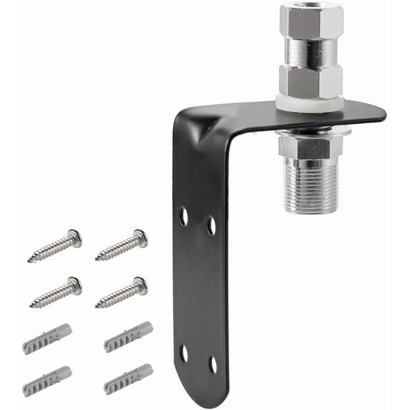 L-Shape Universal CB Antenna Hood/Trunk Channel Wall Mount with SO-239 Stud Compatible with Standard 3/8-24 Threaded Antenna