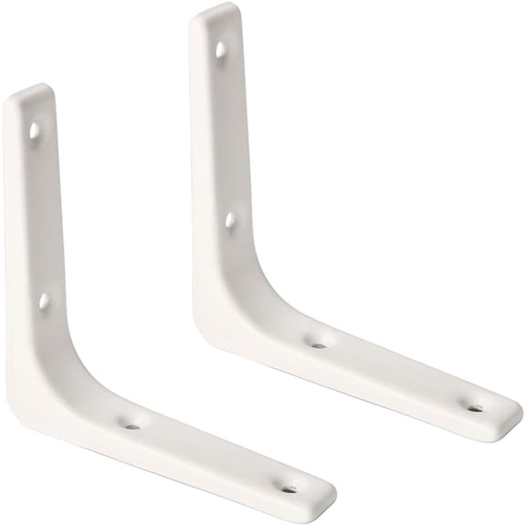 L Shape Wall Bracket, 4 x 4 Inch Iron Shelf Bracket DIY Floating Shelf Support, 2 PCS Bright White